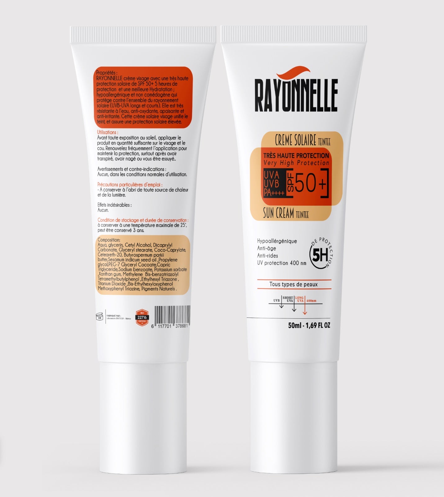 (teinté) واقي من الشمس لجميع أنواع البشرة، ملون SPF50+